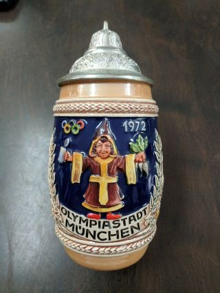 Rare Gerz 1972 Olympic City Tower Beer Stein Mug Munich Munchen W Germany