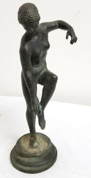 Antique Grand Tour Italian Greek Bronze Figure Lady Bathing Washing Neoclassical