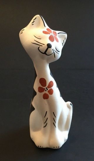 Native American Acoma Pueblo Pottery Cat Figurine Fetish S Chino Hand Painted