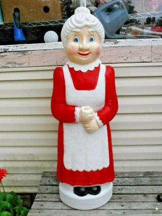 Vintage Mrs Claus 40 " Lighted Plastic Blow Mold Signed Don Featherstone V.  Good