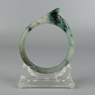Chinese Exquisite Hand Carved Jadeite Jade Bracelet