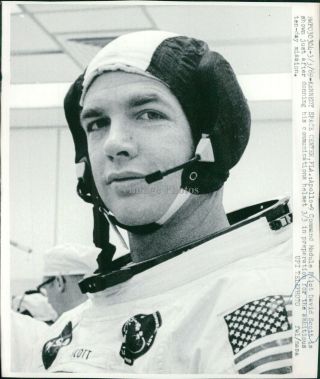 Wire Photo Nasa Pilot David Scott Kennedy Space Center Apollo 9 Command 8x10