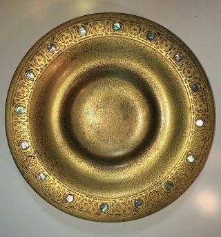 Authentic Antique Tiffany Studios York Bronze 9 " Bowl 1723,  Abalone Inlay.