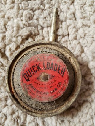Vintage Quick Loader American Can Co Red Top Pump Powder Tin Can W Bellows 1800s
