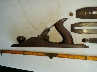 Antique Stanley Bailey No.  5c Wood Plane Early Type11,  3 Patent Dates,  Low Knob,