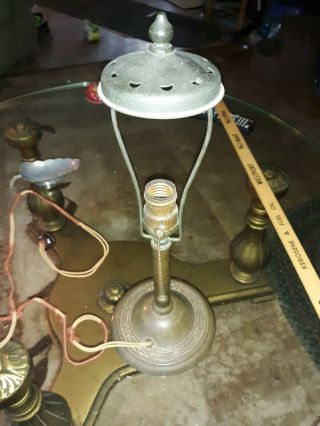 Handel Bronze Table Lamp Base arts and crafts design signed 17 
