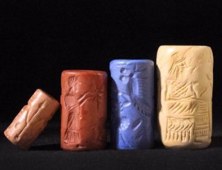 Ancient Cylinder Seal Set 21 Stone Replicas Of Ancient Cylinder Seals