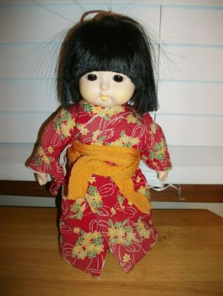 Cute,  Rare Vintage Sekiguchi Ichimatsu Japanese Doll,  10.  5”