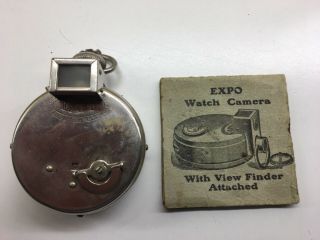 Rare Antique Vintage Expo Camera Miniature Pocket Watch Spy Camera
