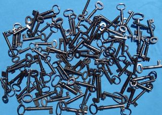100 Old Keys For Warded Locks For Furniture,  Boxes Chests,  Coffers,  Padlocks Etc