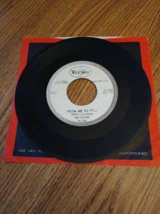 The Beatles ‘from Me To You’ Rare White Label Promo 7” Record Vg,  Cond 1963 Usa
