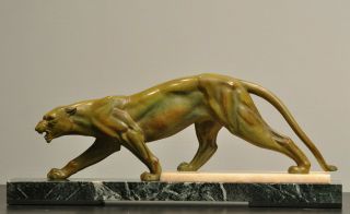 Huge 1930s French Art Deco Panther Sculpture.  (tiger.  Puma.  Lion).