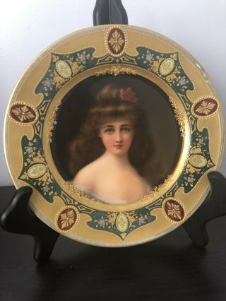 Antique Royal Vienna Porcelain Portrait Plate Signed Circa 1900