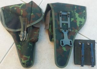 German Army Walther P1,  P38 Pistol Holster W/ Belt Adapter