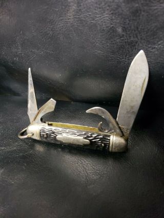 Vintage Rare Kamp King Imperial USA Multi - Tool Pocket Knife 4 Tools Crown Camp 2