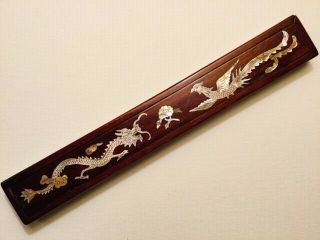 Vintage Mother Of Pearl Inlaid Lacquered Chopstick Case