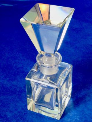 Art Deco Clear Crystal Vintage Perfume Bottle