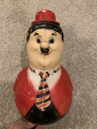 Vintage 1960’s Oilver Hardy Roly Poly Plastic Toy Chime From Laurel And Hardy