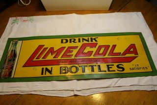 Lime Cola Vintage Sign,  Tin Advertising,  Antique