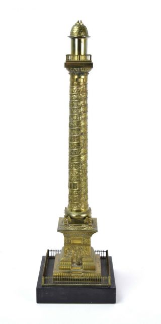 Antique French Grand Tour Bronze Model Vendome Column Sans Napoleon