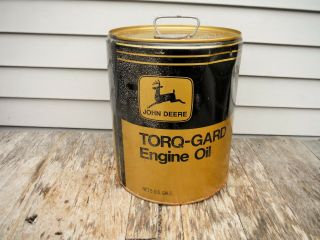 Vintage 5 Gallon John Deere Torq Guard Motor Oil Can Running Deer