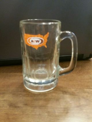 Aw Glass Mug A&w A And W Vintage Collectable Root Beer 6 Inches Tall