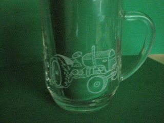 Personalised Freehand Engraved Pint Beer Glass Tankard Tractor Name Added