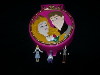 Euc 100 Vintage Disney Polly Pocket Sleeping Beauty Playcase 1996