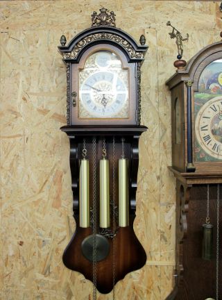 Old Dutch Wall Clock Frisian Westminster Zaandam Tempus Fugit 116 Cm