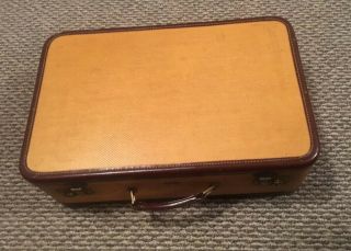 Vintage Warren Tweed Suitcase Retro Luggage Weekend Case Euc No Keys