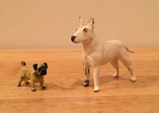 Vintage Miniature Cast Iron Metal Dog Figurines - Made In England