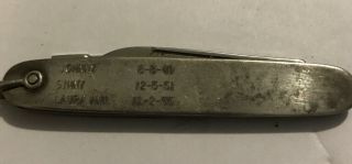 Vintage 1956 - 88 Imperial Prov Ri Usa Raining Sterling / Two Blades Pocket Knife