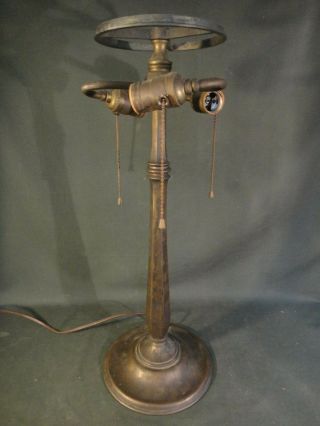 Antique 3 Socket Tiffany Studios Table Lamp Base - No Shade