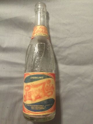 Vintage Pepsi:cola 2 Full Glasses Soda Bottle Asheville,  Nc North Carolina