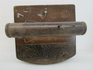 Antique Black Forest Wooden Musical Toilet Paper Holder Music Box