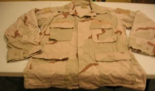 Us Military Issue Desert Camo Top,  Dcu Shirt - Size Med - Reg
