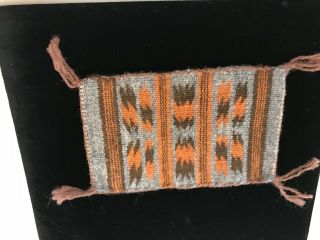 Navajo Miniature Hand Woven Rug 4 1/2 Inches X 3 Inches