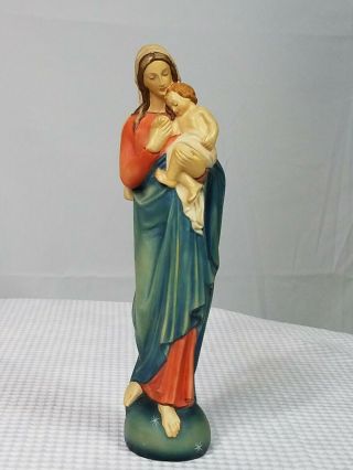 Dolfi " Madonna With Christ Child " Figurine Vintage Hand Painted D99