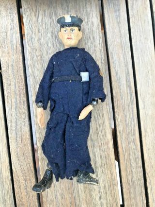 Antique Saba Bucherer Switzerland Policeman Metal Jointed Figure Doll