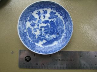 Blue Willow pattern partial child ' s china tea set 2