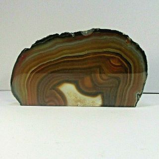 Paperweight Bookend Polished Agate Rock/stone 2lb 1.  3oz 6.  75 " X4 " X1.  75 ᵚ B1