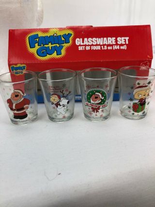Family Guy Christmas Pint Glasses Set Of 4 Nib Peter Stewie 2018