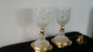 Vintage Crystal Lamps Set Of 2.  12 " Tall