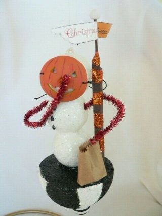 Dept.  56 Glitterville Snowman/ Halloween Lost His Way.  Ornament Last One