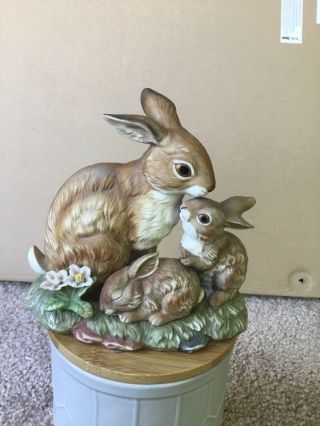 Masterpiece Porcelain By Homco Bunny Blessings Figurine 1990