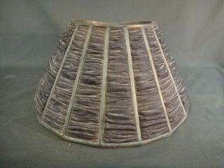 Antique Tiffany Studios Linen Fold Lamp Shade - Broken For Parts/repair