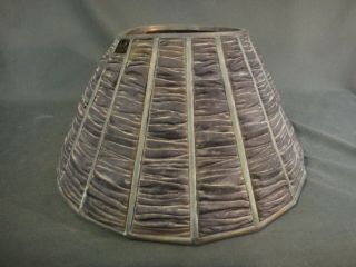Antique Tiffany Studios Linen Fold Lamp Shade - Broken For Parts/Repair 3