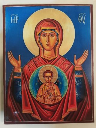 Our Lady Of The Sign,  Orthodox Icon,  Size 10,  8/16 X 14 Inches