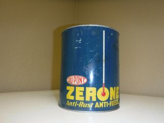 Vintage - Dupont Zerone Anti - Rust Antifreeze Can,  1 Gallon - Top & Bottom Intact