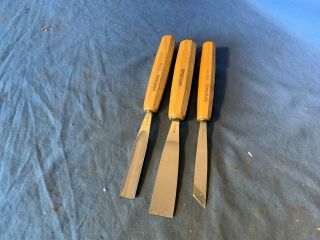 Set Of 3 Swiss Made Carving Chisels